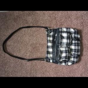 Black and white purse cross body bag